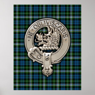 Clan Campbell Wappen & Dress Tartan Poster