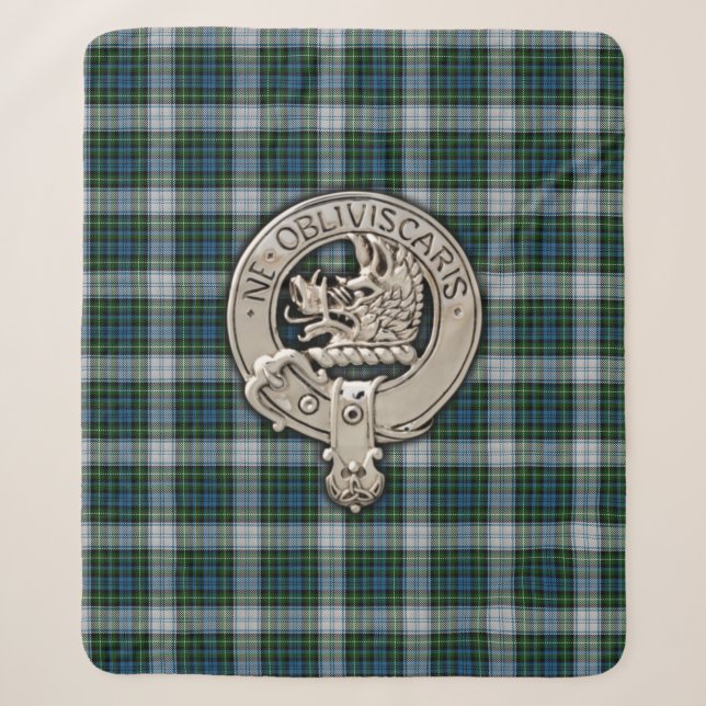 Clan Campbell Wappen & Dress Tartan Sherpadecke (Vorderseite)