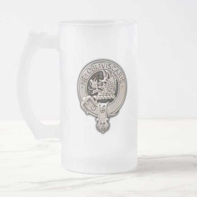 Clan Campbell Wappen & Jagd Tartan Mattglas Bierglas (Links)