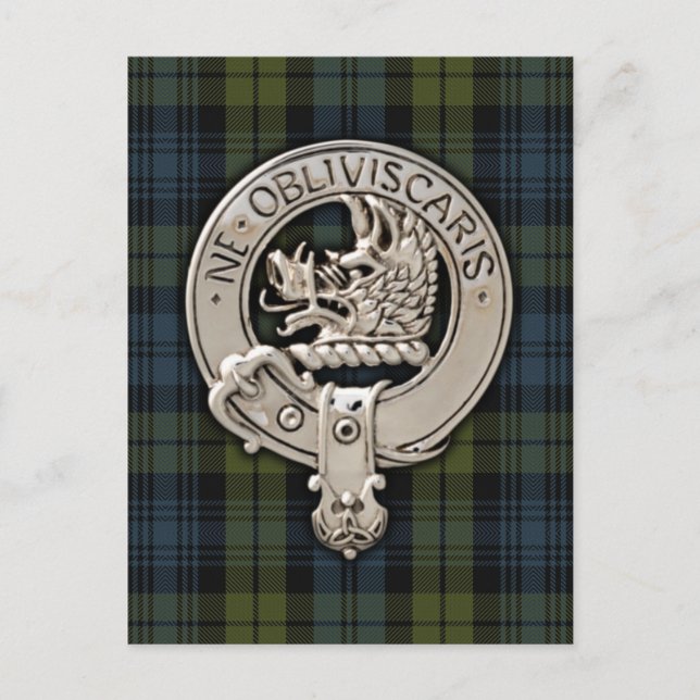 Clan Campbell Wappen & Tartan Postkarte (Vorderseite)