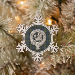 Clan Campbell Wappen & Tartan Schneeflocken Zinn-Ornament