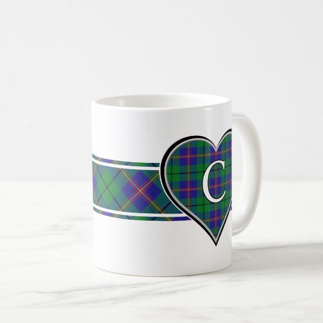 Clan Carmichael Tartan Heart Kaffeetasse (VorderseiteRechts)