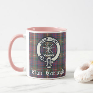 Clan Carnegie Crest Tartan Tasse