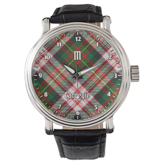 Clan Carnegie Dress Tartan Armbanduhr (Vorderseite)