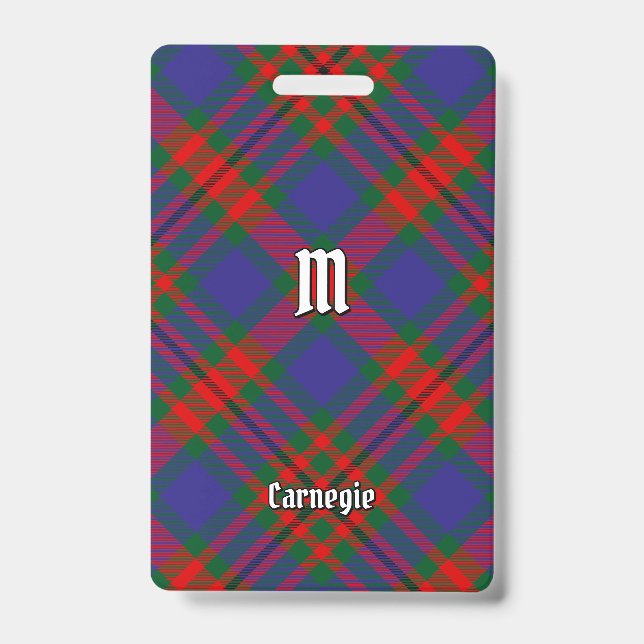 Clan Carnegie Tartan Ausweis (Vorderseite)