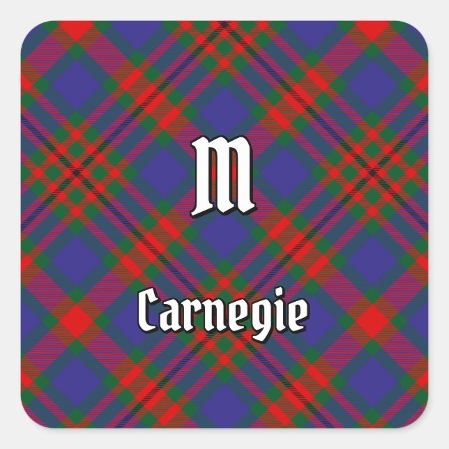 Clan Carnegie Tartan Quadratischer Aufkleber (Vorderseite)