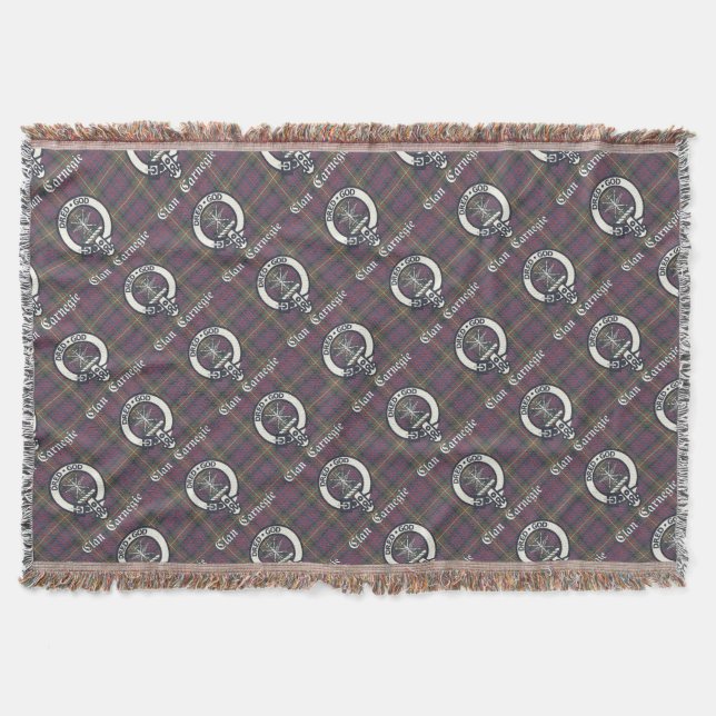 Clan Carnegie Wappen Tartan Decke (Vorderseite)