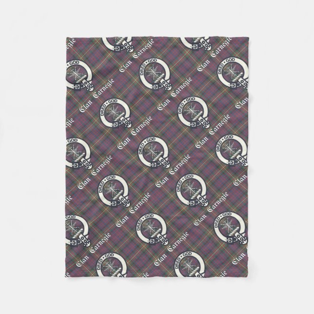 Clan Carnegie Wappen Tartan Fleecedecke (Vorderseite)