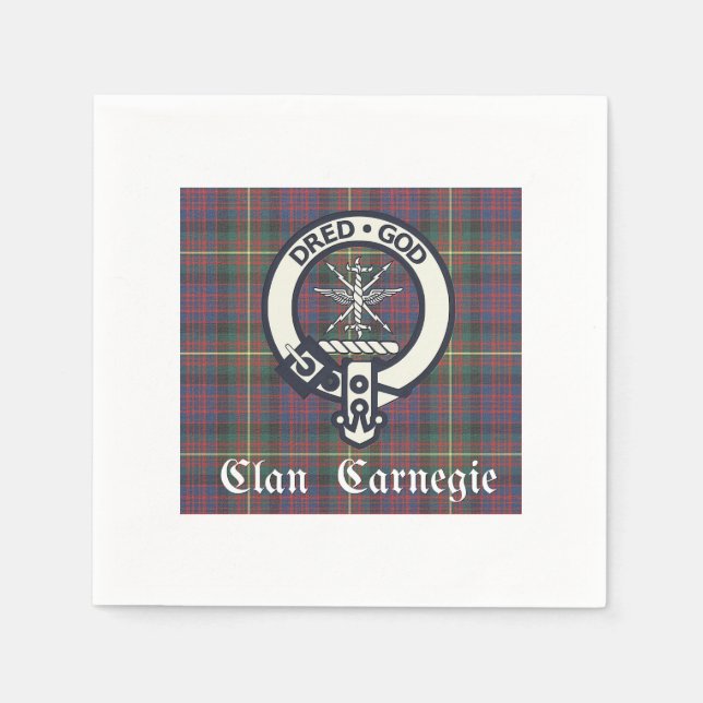 Clan Carnegie Wappen Tartan Serviette (Vorderseite)