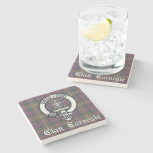Clan Carnegie Wappen Tartan Steinuntersetzer