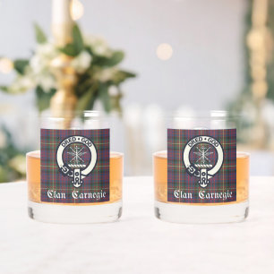 Clan Carnegie Wappen Tartan  Whiskyglas