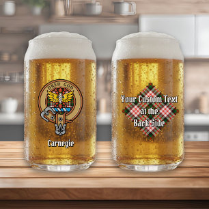 Clan Carnegie-Wappen über Dress Tartan Dosenglas