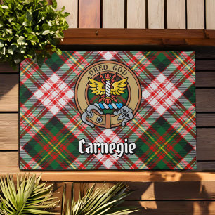 Clan Carnegie Wappen über Dress Tartan Fußmatte