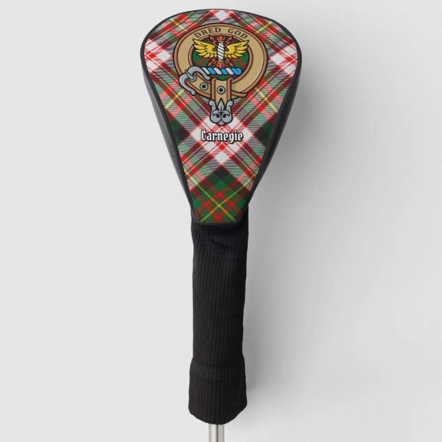 Clan Carnegie Wappen über Dress Tartan Golf Headcover (Vorderseite)