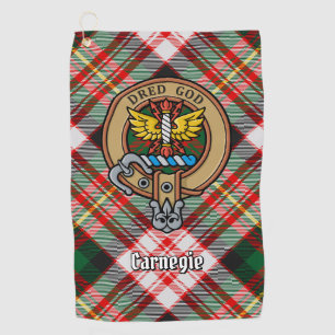Clan Carnegie Wappen über Dress Tartan Golfhandtuch