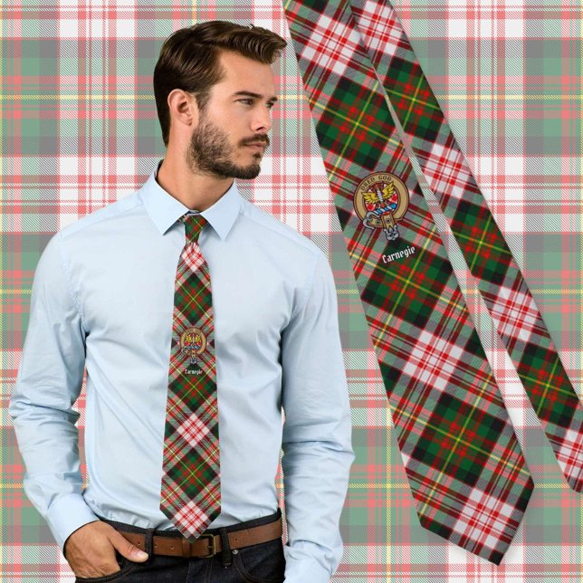 Clan Carnegie Wappen über Dress Tartan Krawatte (Von Creator hochgeladen)