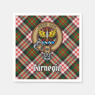 Clan Carnegie Wappen über Dress Tartan Serviette