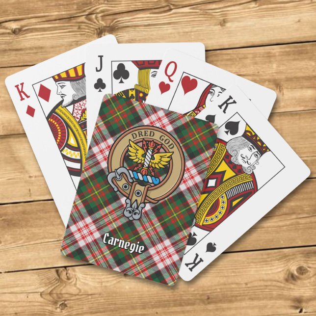 Clan Carnegie Wappen über Dress Tartan Spielkarten (Von Creator hochgeladen)
