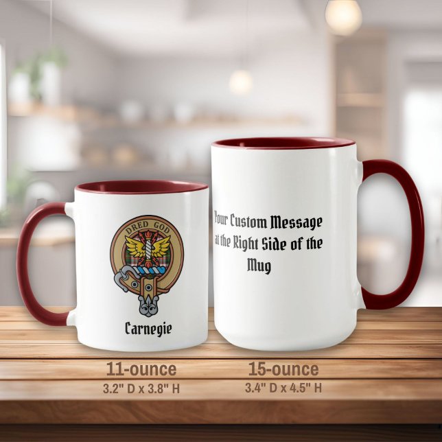 Clan Carnegie Wappen über Dress Tartan Tasse (Von Creator hochgeladen)