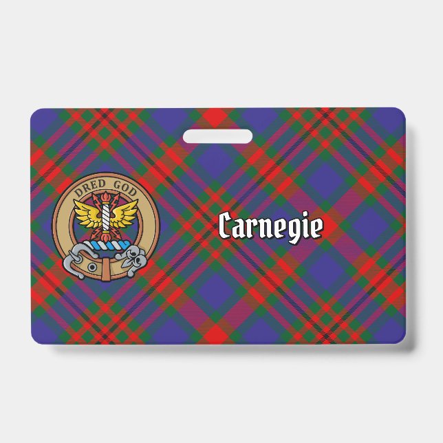 Clan Carnegie Wappen über Tartan Ausweis (Vorderseite)