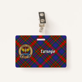 Clan Carnegie Wappen über Tartan Ausweis