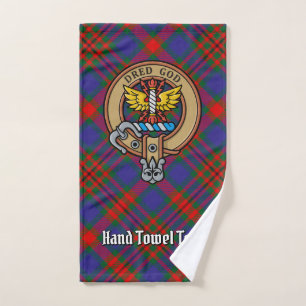 Clan Carnegie Wappen über Tartan Badhandtuch Set