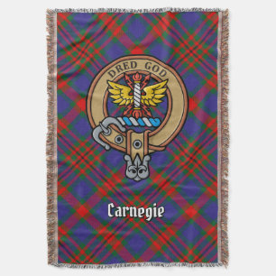 Clan Carnegie-Wappen über Tartan Decke