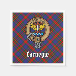 Clan Carnegie Wappen über Tartan Serviette