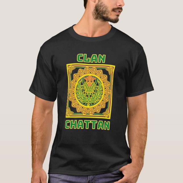 Clan Chattan Scottish Celtic Thistle T-Shirt (Vorderseite)