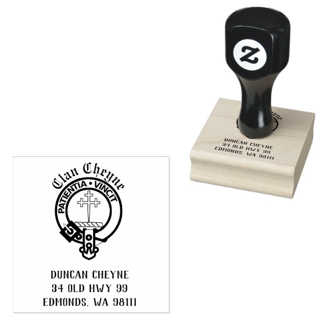 Clan Cheyne Wappen Abzeichen Anpassbare Gummi-Brie Gummistempel (Stempel)