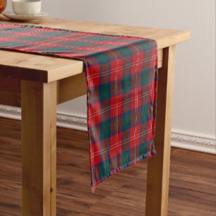 Clan Chisholm Red und Blue Scottish Tartan Kurzer Tischläufer