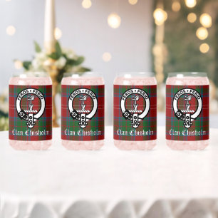 Clan Chisholm Tartan & Crest-Abzeichen  Dosenglas