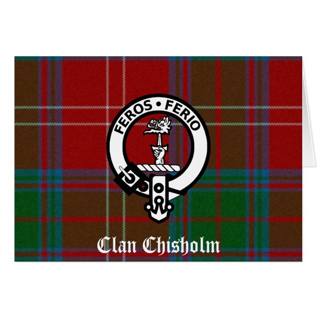 Clan Chisholm Tartan & Crest Badge (Devant horizontal)
