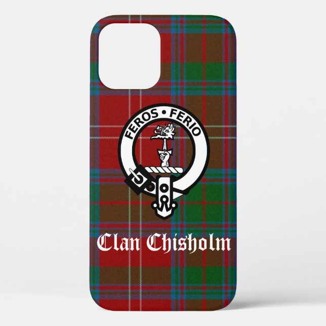 Clan Chisholm Tartan & Wappen Abzeichen Case-Mate iPhone Hülle (Rückseite)
