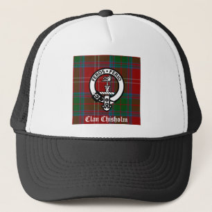 Clan Chisholm Tartan & Wappen Abzeichen Truckerkappe