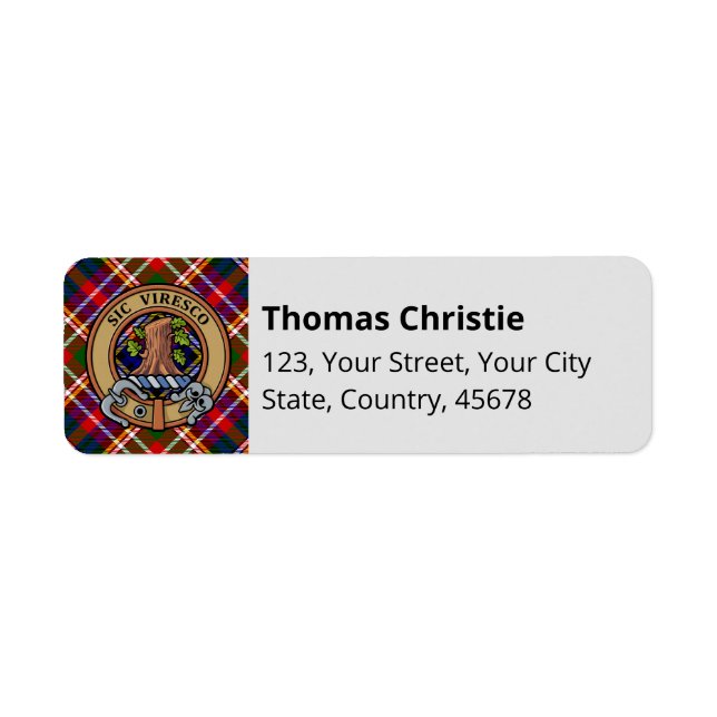 Clan Christie Crest over Tartan (Vorne)