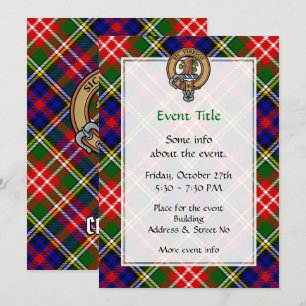 Clan Christie-Wappen über Tartan Einladung