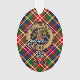 Clan Christie-Wappen über Tartan Ornament