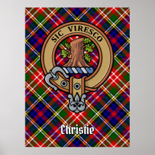 Clan Christie-Wappen über Tartan Poster