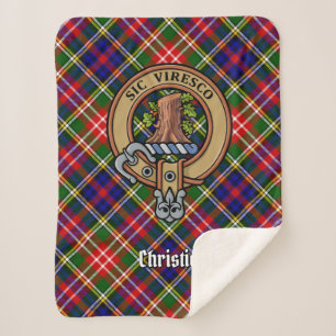 Clan Christie-Wappen über Tartan Sherpadecke