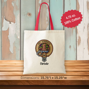 Clan Christie-Wappen über Tartan Tragetasche