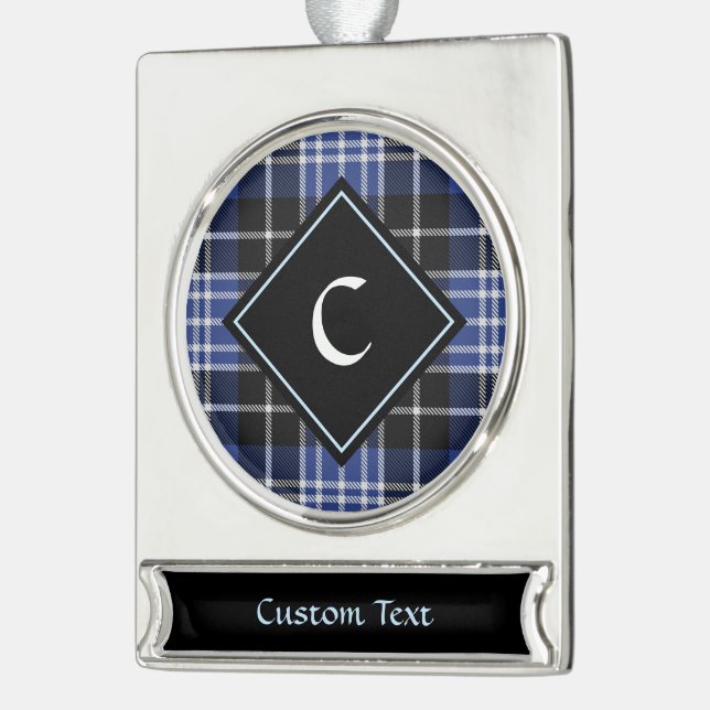 Clan Clark Tartan Banner-Ornament Silber (Links)