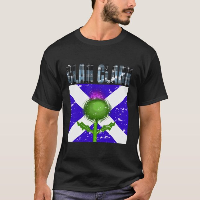 Clan Clark Tartan Scottish Family Name Scotland Pr T-Shirt (Vorderseite)
