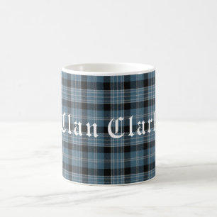 Clan Clark Tartan und Text Kaffeetasse