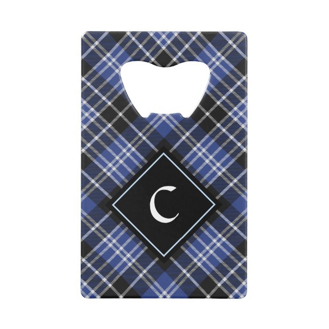 Clan Clark Wappen über Tartan Geldbeutel Flaschenöffner (Vorderseite)