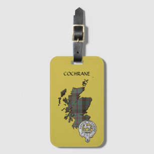 Clan Cochrane Wappen & Jagd Tartan Karte Gepäckanhänger