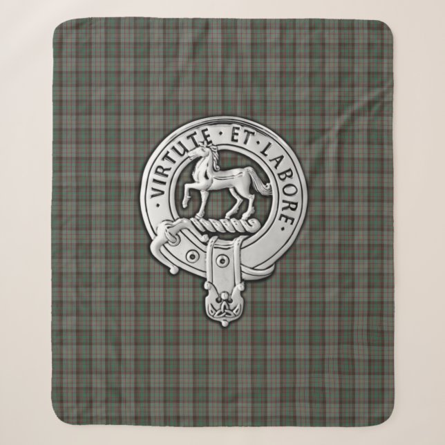 Clan Cochrane Wappen & Jagd Tartan Sherpadecke (Vorderseite)