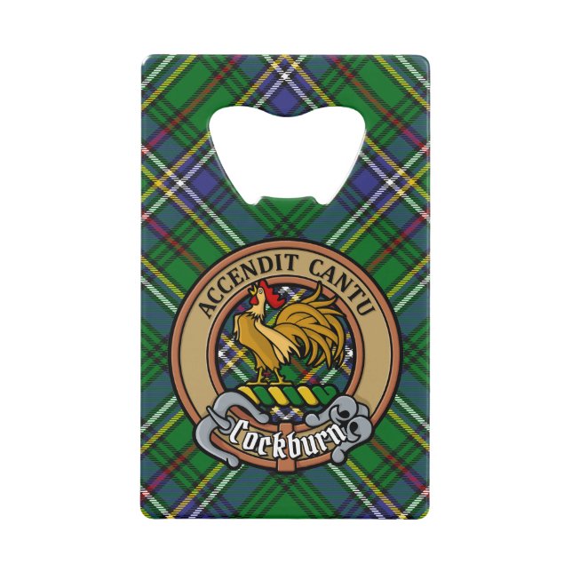Clan Cockburn Crest sur Tartan (Devant)