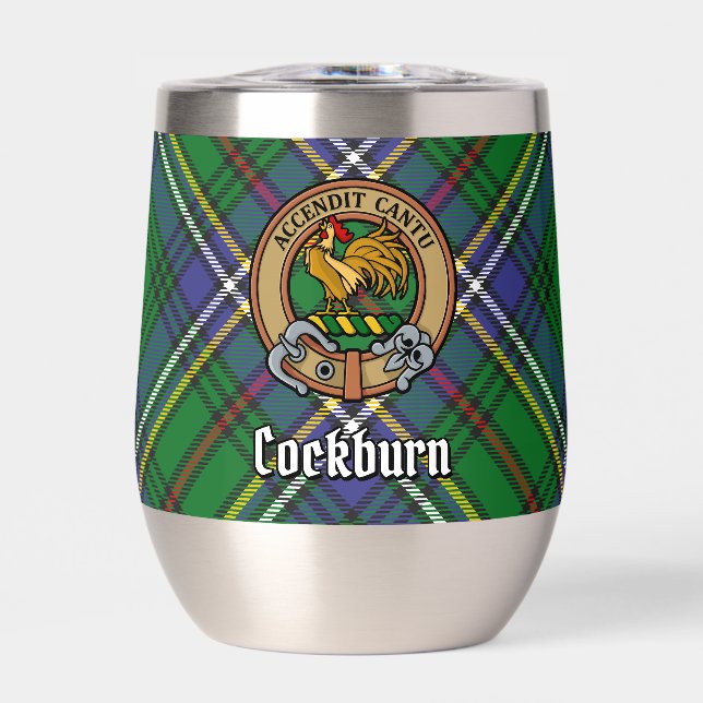 Clan Cockburn Crest sur Tartan (Avant)