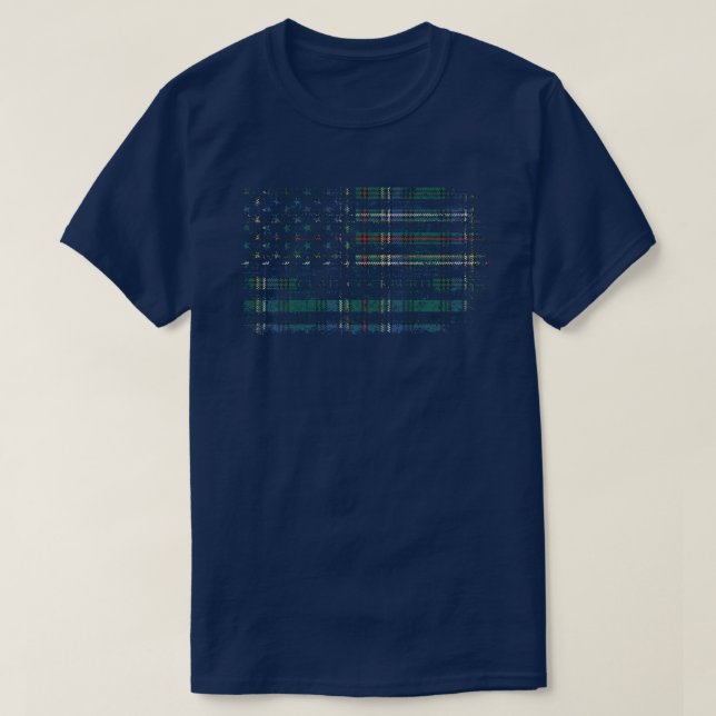 Clan Cockburn Scottish tartan US Flaggenkilometer  T-Shirt (Design vorne)